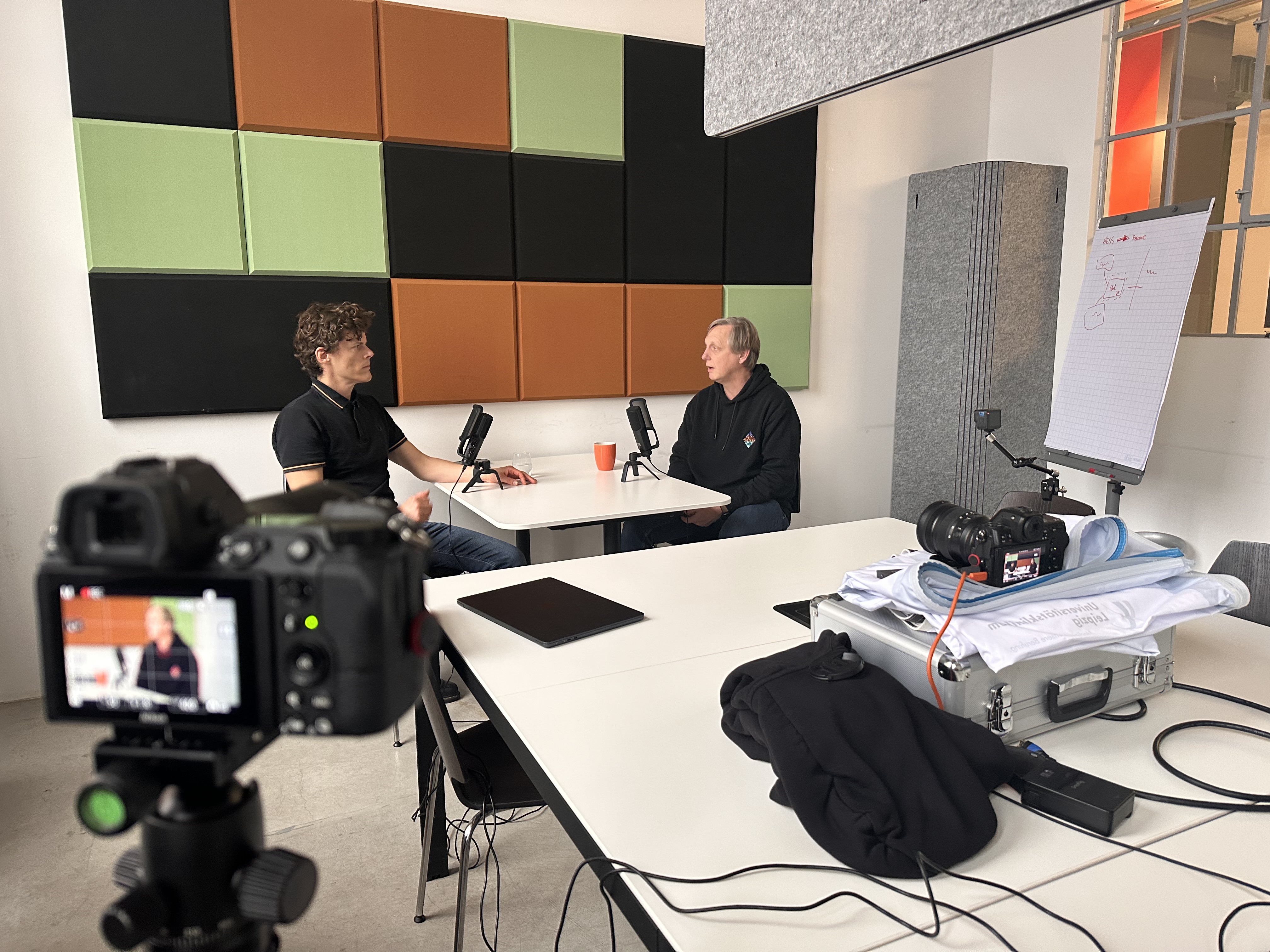 Podcast-Produktion Rhebo: Recording mit Host und Gast